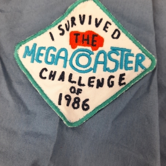 NWT Gap Kids Button‎ Down Bumper Car Captain Patch Shirt Grayish Blue XXL Boys - Picture 4 of 7